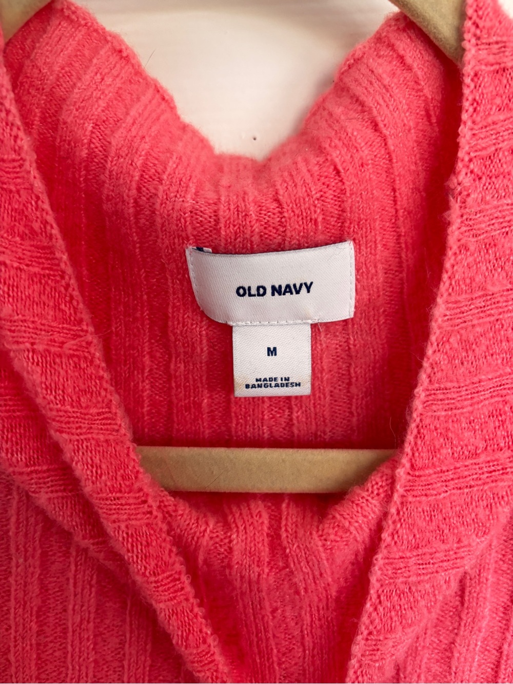 Bright Pink Ribbed Mock Neck Sweater - Picture 4 of 4